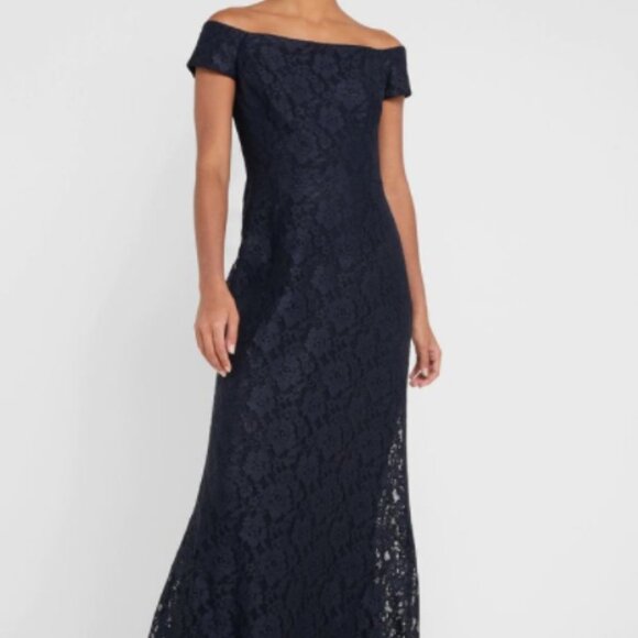 Lauren Ralph Lauren Luiana Lace Overlay Evening 8 - Picture 1 of 9